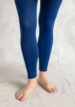 Effen legging van gerecycled polyamide - indigoblauw