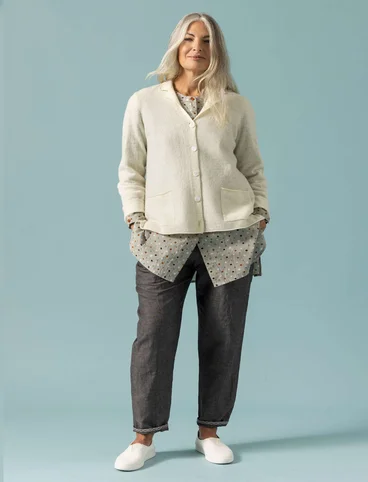 Knit jacket in felted organic wool - ofrgad