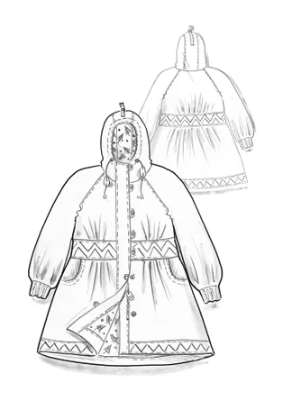 Parka „Judit“ aus Bio-Baumwollgewebe - tinte