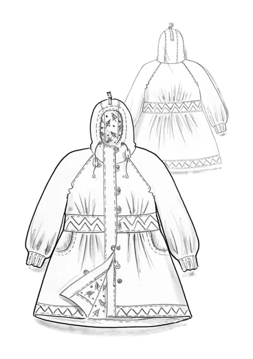 Parka „Judit“ aus Bio-Baumwollgewebe - tinte