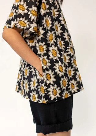 Blouse "Afrodite" en coton biologique - noir