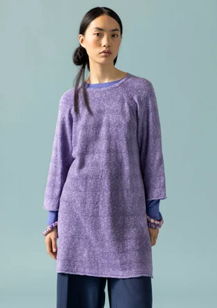 Linen/recycled cotton knit sweater - thistle