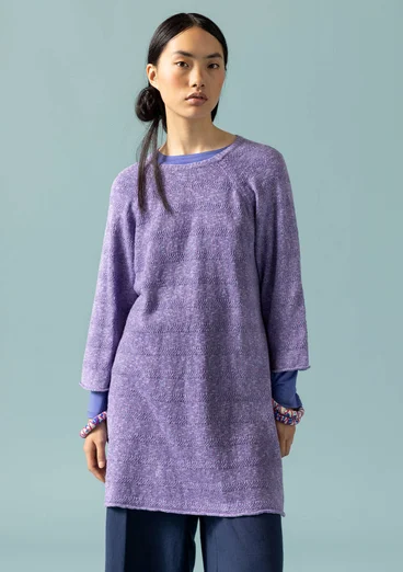 Linen/recycled cotton knit sweater - thistle
