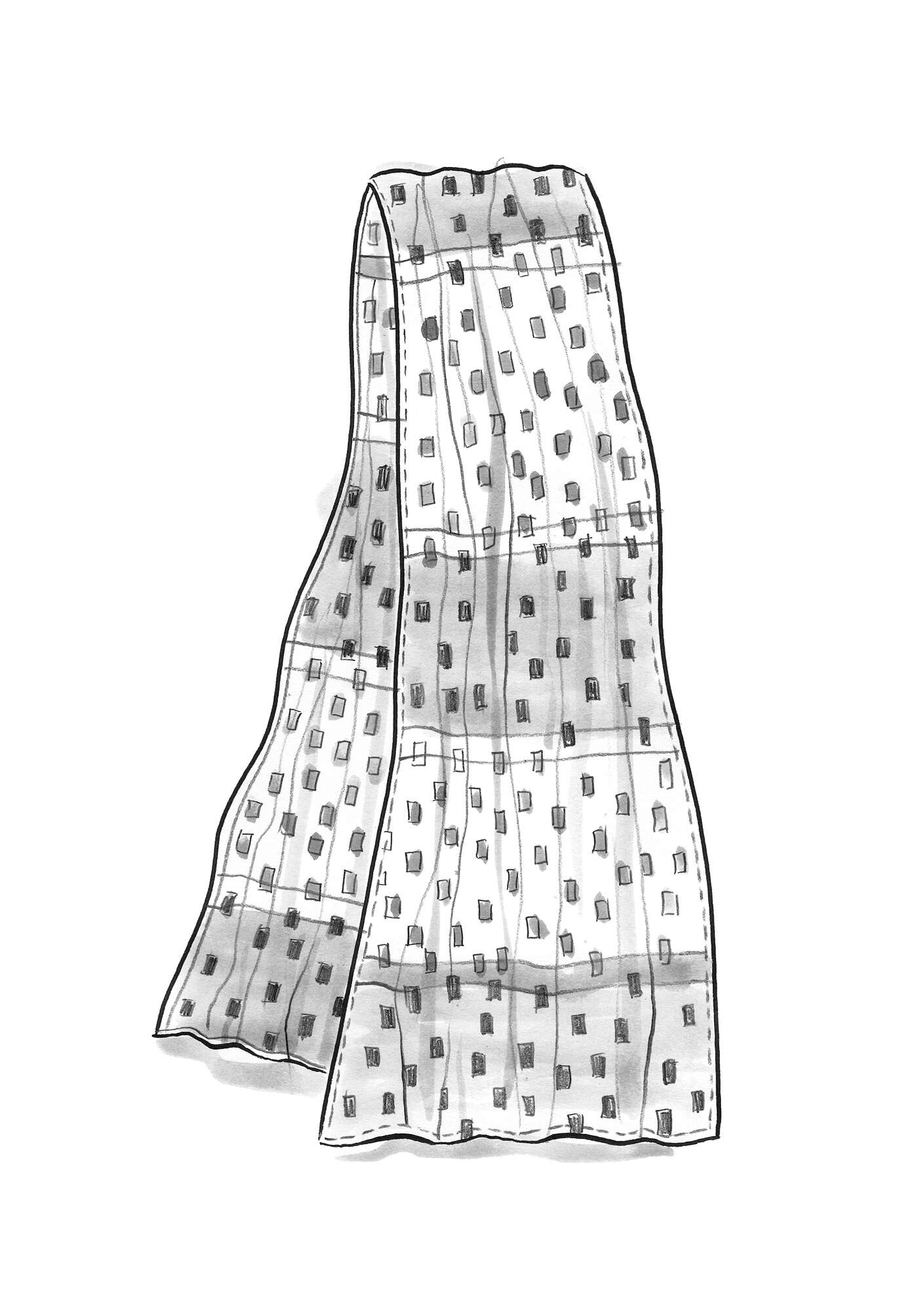 Tørklæde  Hilda  i økologisk bomuld petunia