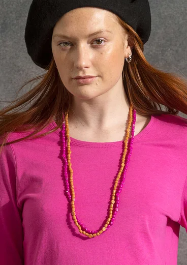 Collier en verre recyclé - cerise
