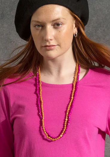 Collier en verre recyclé - cerise