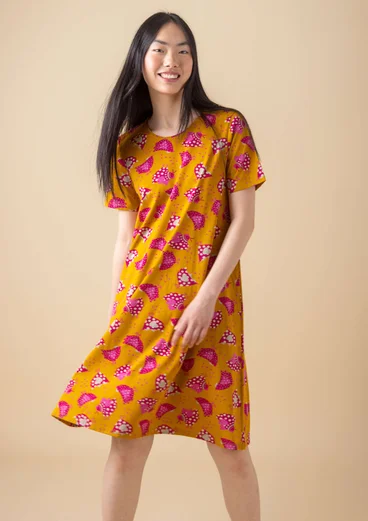 Robe "Dolores" en jersey de coton biologique/modal - moutarde