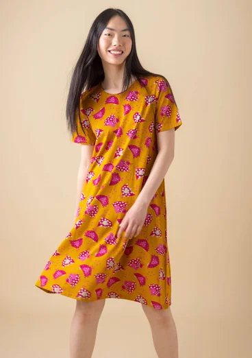 Robe "Dolores" en jersey de coton biologique/modal - moutarde