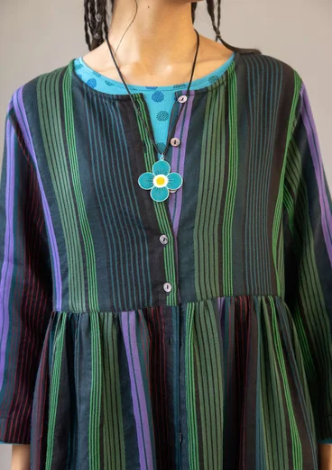 Jurk "Ketchi" van geweven wol/katoen - zwart