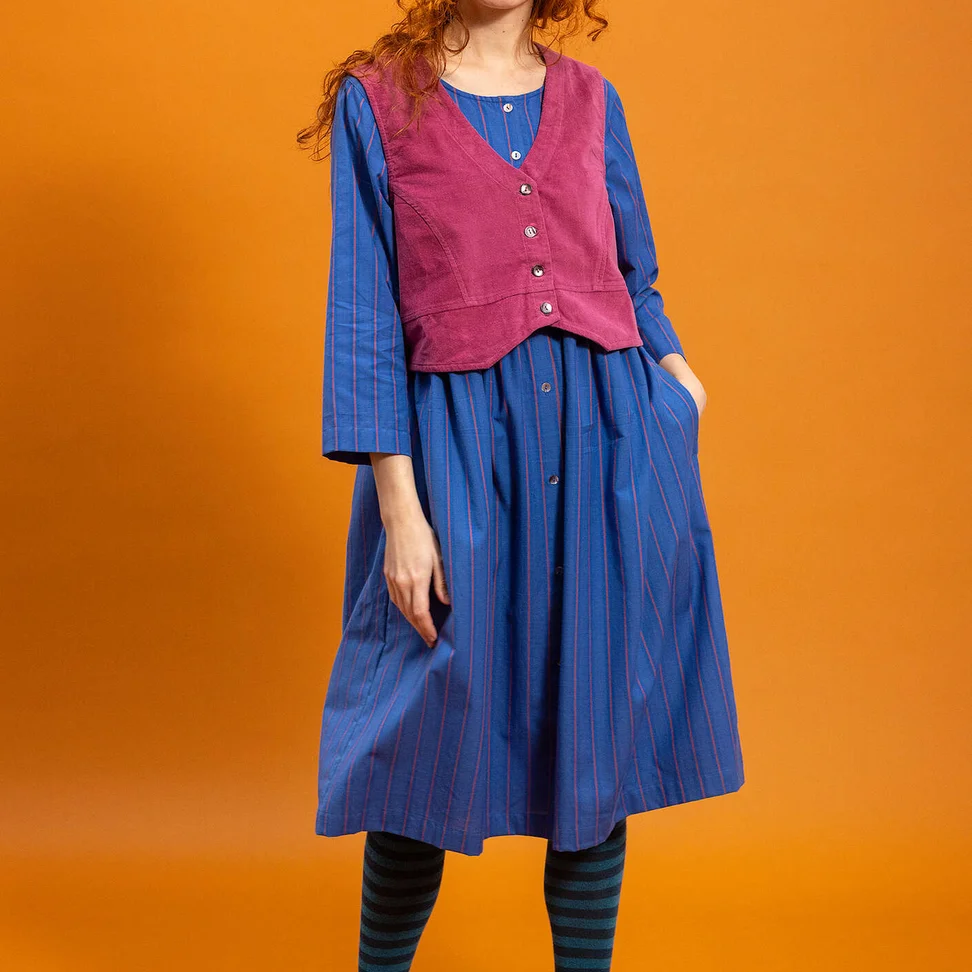 “Venezia” woven organic cotton waistcoat - heather