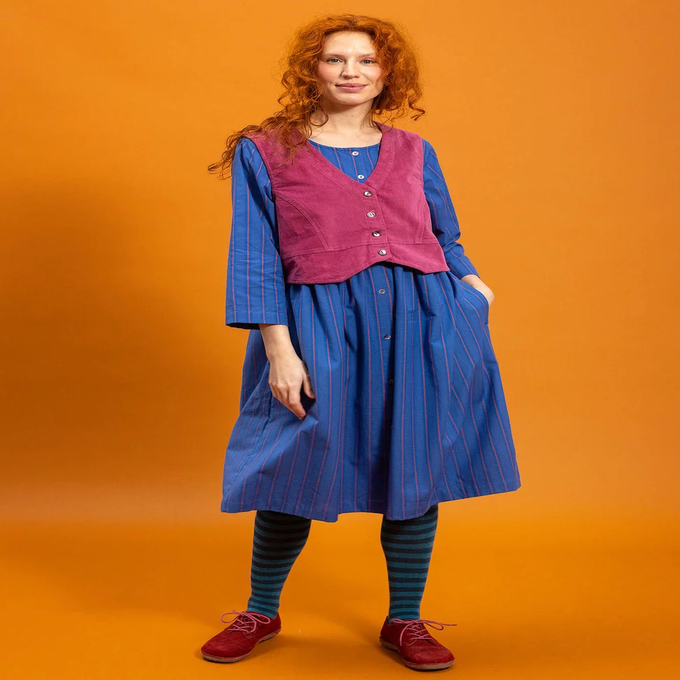 “Venezia” woven organic cotton waistcoat - heather