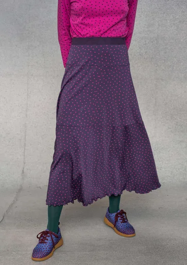 “Pytte” jersey skirt made of organic cotton/modal/elastane - blackberry/print