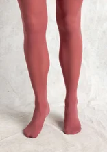 Einfarbige Strumpfhose aus Recycling-Polyamid - dunkelrot