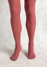 Einfarbige Strumpfhose aus Recycling-Polyamid - dunkelrot