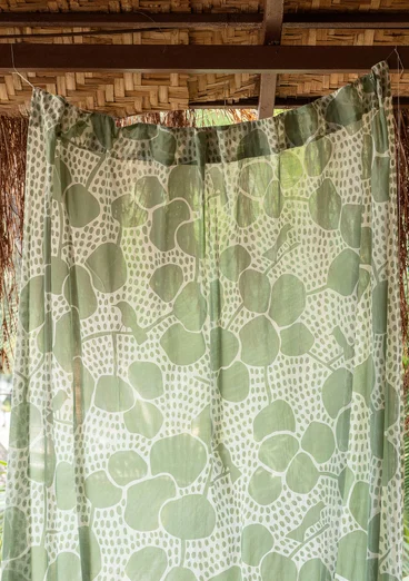 “Galapagos” organic cotton curtain - dusty green