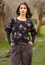 Blouse tissée ”Rose hip” en coton biologique - noir