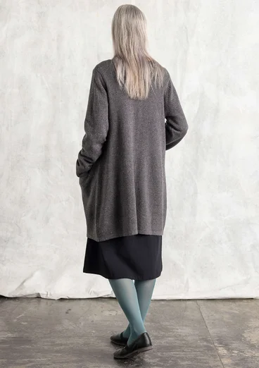 Langstrickjacke aus Lammwollmischung - aschgrau-melange