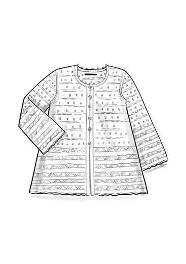 Pointellestrikket jakke «Heiwa» i økologisk / resirkulert bomull - asparges