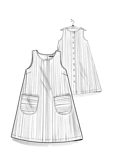 “Ketchi” woven jumper dress in wool/cotton - oyster