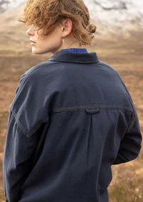 Einfarbige Hemdbluse „Fjälltur“ aus Bio-Baumwolle - tinte