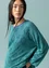 Linen/recycled linen pointelle sweater (aqua green L)