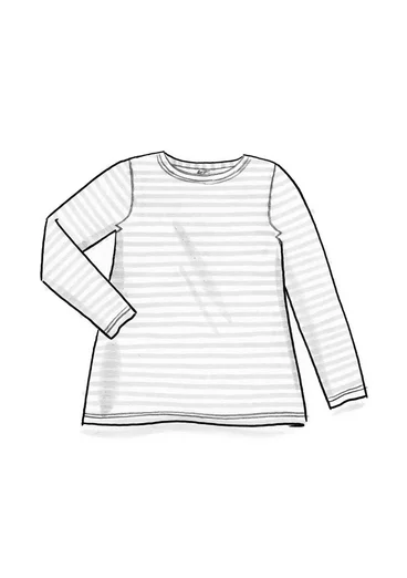 Striped essential top in organic cotton - green pepper/dijon