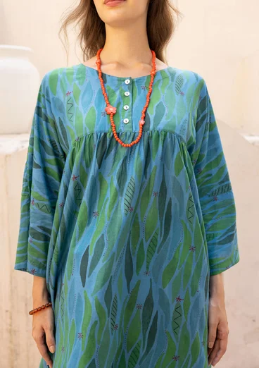 Kangasmekko "Marie" ekopuuvillaa/silkkiä - indigofera/kuviollinen