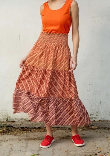 Geweven rok "Eka" van biologisch katoen - muskaat