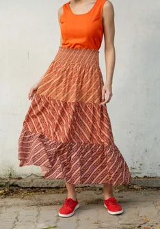 Jupe "Eka" en coton biologique tissé - noix de muscade