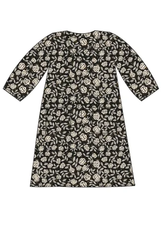 Kjole med V-utringning - black/rose