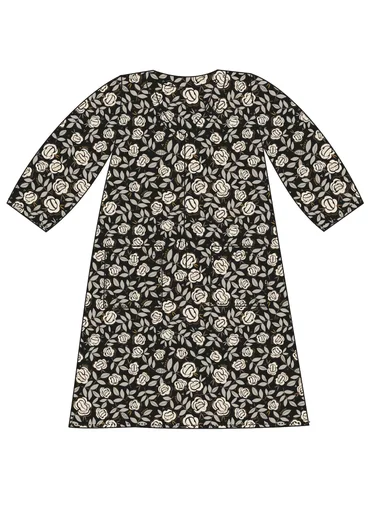 Kjole med V-utringning - black/rose