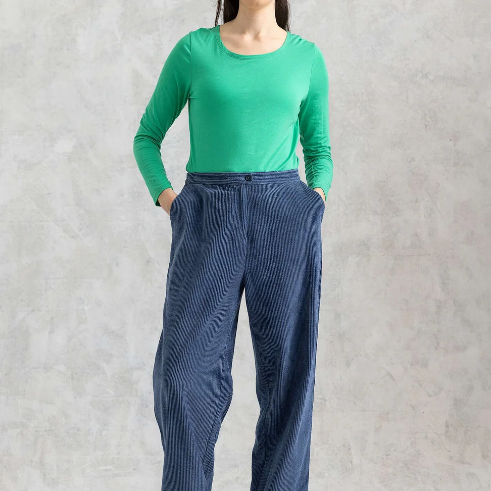 “Rime” organic cotton corduroy trousers - indigo