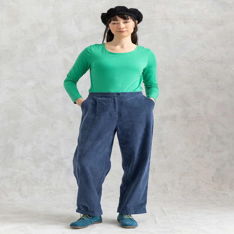 “Rime” organic cotton corduroy trousers - indigo