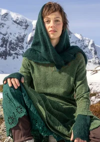 Trøje "Forgetmenot" i alpakamiks - skovgrøn/meleret