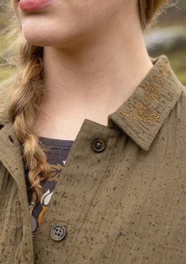 Einfarbige Jacke „Frigg“ aus Bio-Baumwolle - fichte