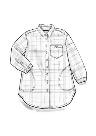 Chemise à motif en coton biologique tissé - mûrier noir