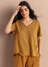 Jerseybluse "Juliet" i økologisk bomuld/modal (karry/mønstret XXL)
