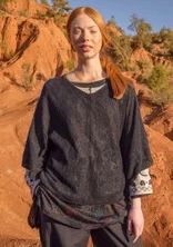 “Patricia” poncho in organic/recycled cotton - black