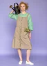 Robe tissée « Garden » en coton biologique/lin (taupe S)