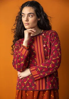 Gilet "Andes" en coton biologique/recyclé - aubergine