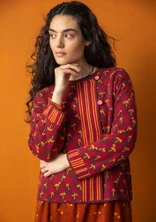 Strickjacke „Andes“ aus Bio-/Recycling-Baumwolle - aubergine