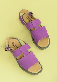Sandalen aus Nubukleder - mittsommerblumen