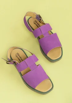 Sandal i nubuck - midsommarblomster