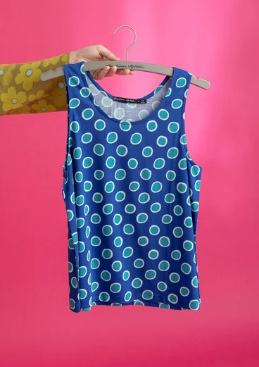 “Singö” jersey tank top in organic cotton/modal - lupin/patterned