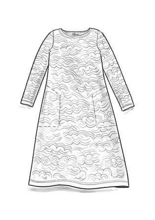 “Mona” cotton/elastane jersey dress - red cabbage/patterned