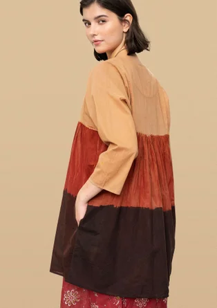 "Marigold" organic cotton smock blouse - madder red