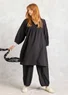 Robe tissée "Hilda" en coton biologique (noir M)