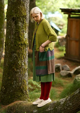 Organic/recycled cotton cardigan - green pepper