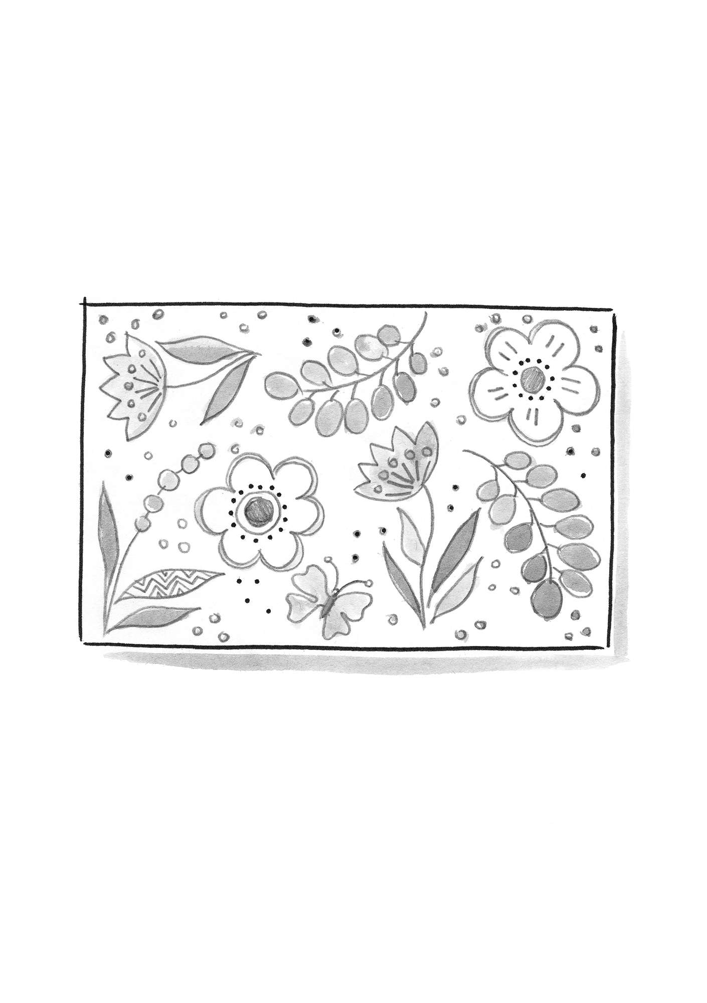 “Meadow” coir doormat leaf green