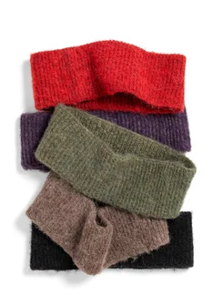 Alpaca blend headband - parrot red/melange